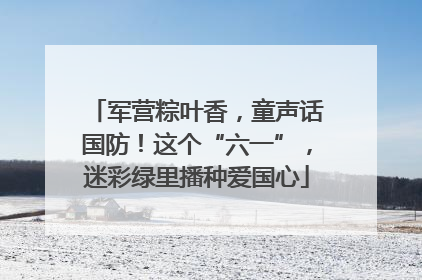 军营粽叶香，童声话国防！这个“六一”，迷彩绿里播种爱国心