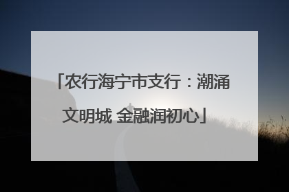 农行海宁市支行：潮涌文明城 金融润初心