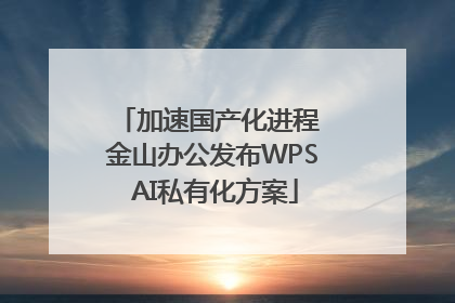 加速国产化进程 金山办公发布WPS AI私有化方案