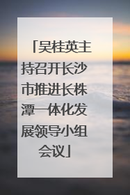 吴桂英主持召开长沙市推进长株潭一体化发展领导小组会议