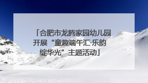 合肥市龙腾家园幼儿园开展“童趣端午汇·乐韵绽华光”主题活动