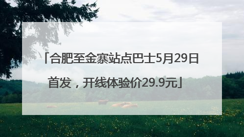 合肥至金寨站点巴士5月29日首发，开线体验价29.9元