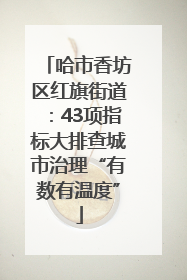 哈市香坊区红旗街道：43项指标大排查城市治理“有数有温度”