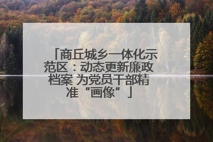 商丘城乡一体化示范区：动态更新廉政档案 为党员干部精准“画像”