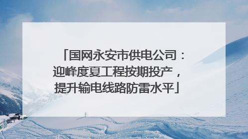 国网永安市供电公司：迎峰度夏工程按期投产，提升输电线路防雷水平