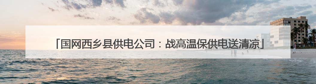 国网西乡县供电公司：战高温保供电送清凉