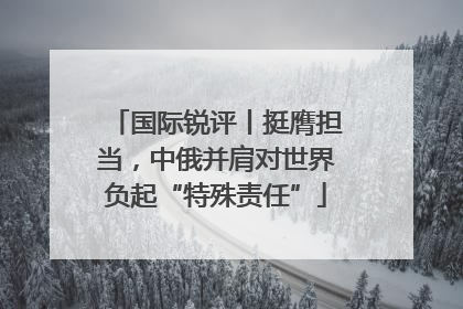 国际锐评丨挺膺担当，中俄并肩对世界负起“特殊责任”