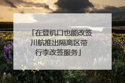 在登机口也能改签 川航推出隔离区带行李改签服务
