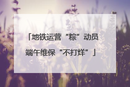 地铁运营“粽”动员 端午维保“不打烊”