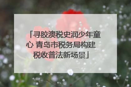 寻胶澳税史润少年童心 青岛市税务局构建税收普法新场景