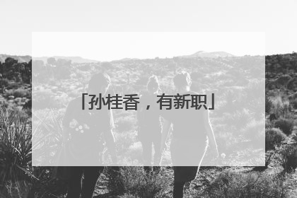 孙桂香，有新职