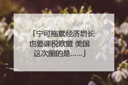 宁可拖累经济增长也要课税欧盟 美国这次图的是……