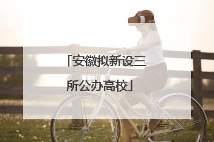 安徽拟新设三所公办高校