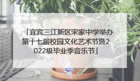 宜宾三江新区宋家中学举办第十七届校园文化艺术节暨2022级毕业季音乐节