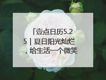 壹点日历5.25｜夏日阳光灿烂，给生活一个微笑！早安周末