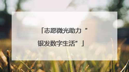 志愿微光助力“银发数字生活”