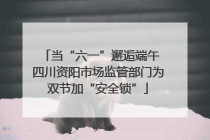 当“六一”邂逅端午 四川资阳市场监管部门为双节加“安全锁”
