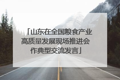 山东在全国粮食产业高质量发展现场推进会作典型交流发言