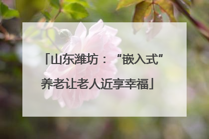 山东潍坊：“嵌入式”养老让老人近享幸福