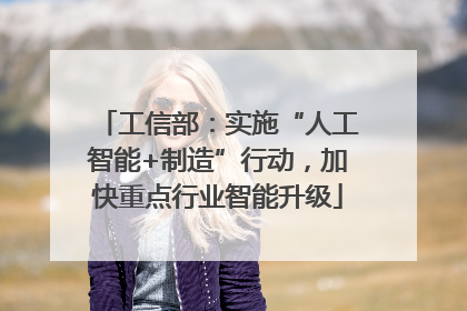 工信部：实施“人工智能+制造”行动，加快重点行业智能升级