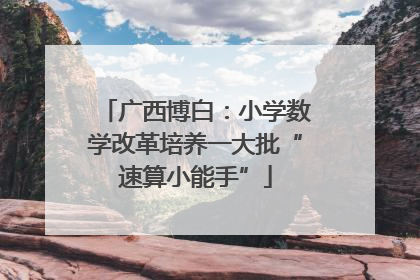 广西博白：小学数学改革培养一大批“速算小能手”