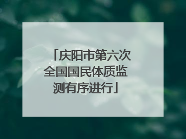 庆阳市第六次全国国民体质监测有序进行