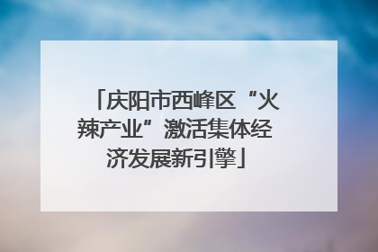 庆阳市西峰区“火辣产业”激活集体经济发展新引擎