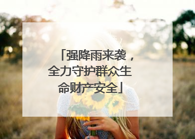强降雨来袭，全力守护群众生命财产安全