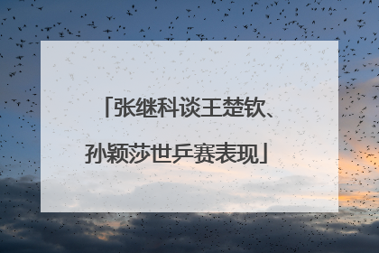 张继科谈王楚钦、孙颖莎世乒赛表现