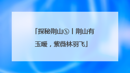 探秘荆山⑤丨荆山有玉暖，紫薇林羽飞