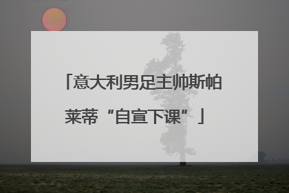 意大利男足主帅斯帕莱蒂“自宣下课”