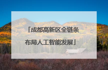 成都高新区全链条布局人工智能发展