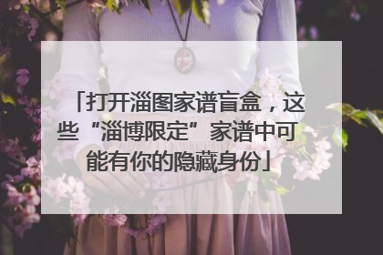打开淄图家谱盲盒，这些“淄博限定”家谱中可能有你的隐藏身份