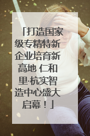 打造国家级专精特新企业培育新高地 仁和里·杭实智造中心盛大启幕！