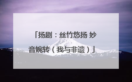 扬剧：丝竹悠扬 妙音婉转（我与非遗）