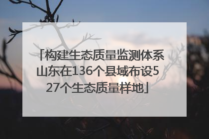 构建生态质量监测体系 山东在136个县域布设527个生态质量样地