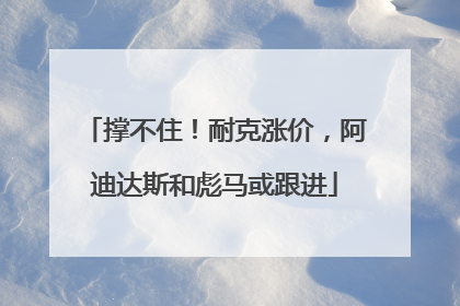 撑不住！耐克涨价，阿迪达斯和彪马或跟进