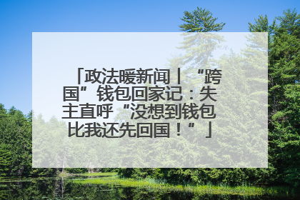 政法暖新闻丨“跨国”钱包回家记：失主直呼“没想到钱包比我还先回国！”
