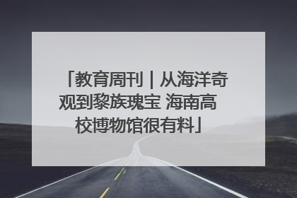 教育周刊｜从海洋奇观到黎族瑰宝 海南高校博物馆很有料