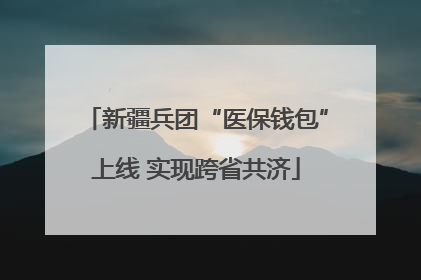 新疆兵团“医保钱包”上线 实现跨省共济