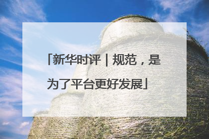 新华时评｜规范，是为了平台更好发展