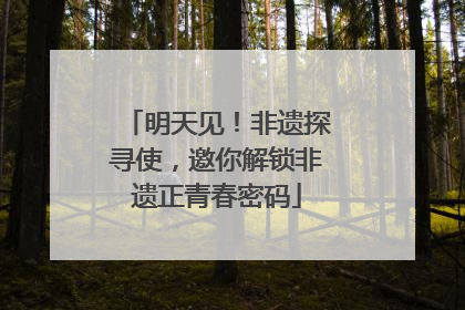明天见！非遗探寻使，邀你解锁非遗正青春密码