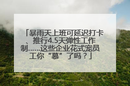 暴雨天上班可延迟打卡、推行4.5天弹性工作制……这些企业花式宠员工你“慕”了吗？