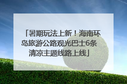 暑期玩法上新！海南环岛旅游公路观光巴士6条清凉主题线路上线