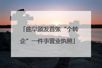 曲阜颁发首张“个转企”一件事营业执照