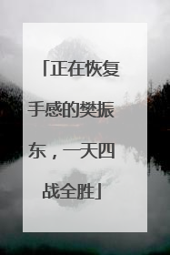 正在恢复手感的樊振东，一天四战全胜