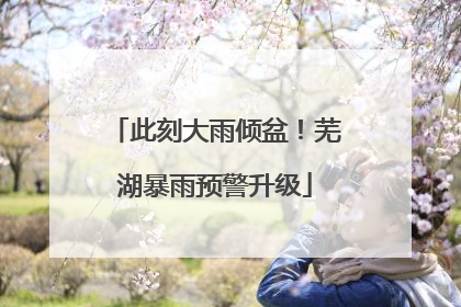此刻大雨倾盆！芜湖暴雨预警升级