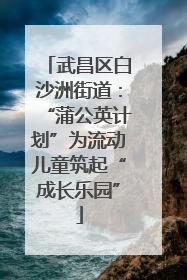 武昌区白沙洲街道：“蒲公英计划”为流动儿童筑起“成长乐园”
