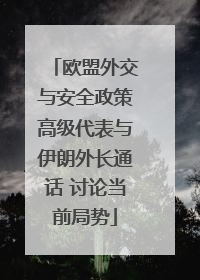 欧盟外交与安全政策高级代表与伊朗外长通话 讨论当前局势