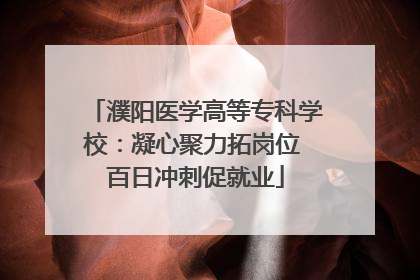 濮阳医学高等专科学校：凝心聚力拓岗位 百日冲刺促就业